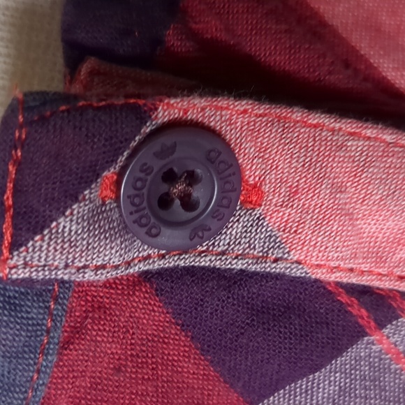 Vintage ADIDAS* 100% cotton button front short sleeve dress/shirt, side ties 2pk - Picture 7 of 16